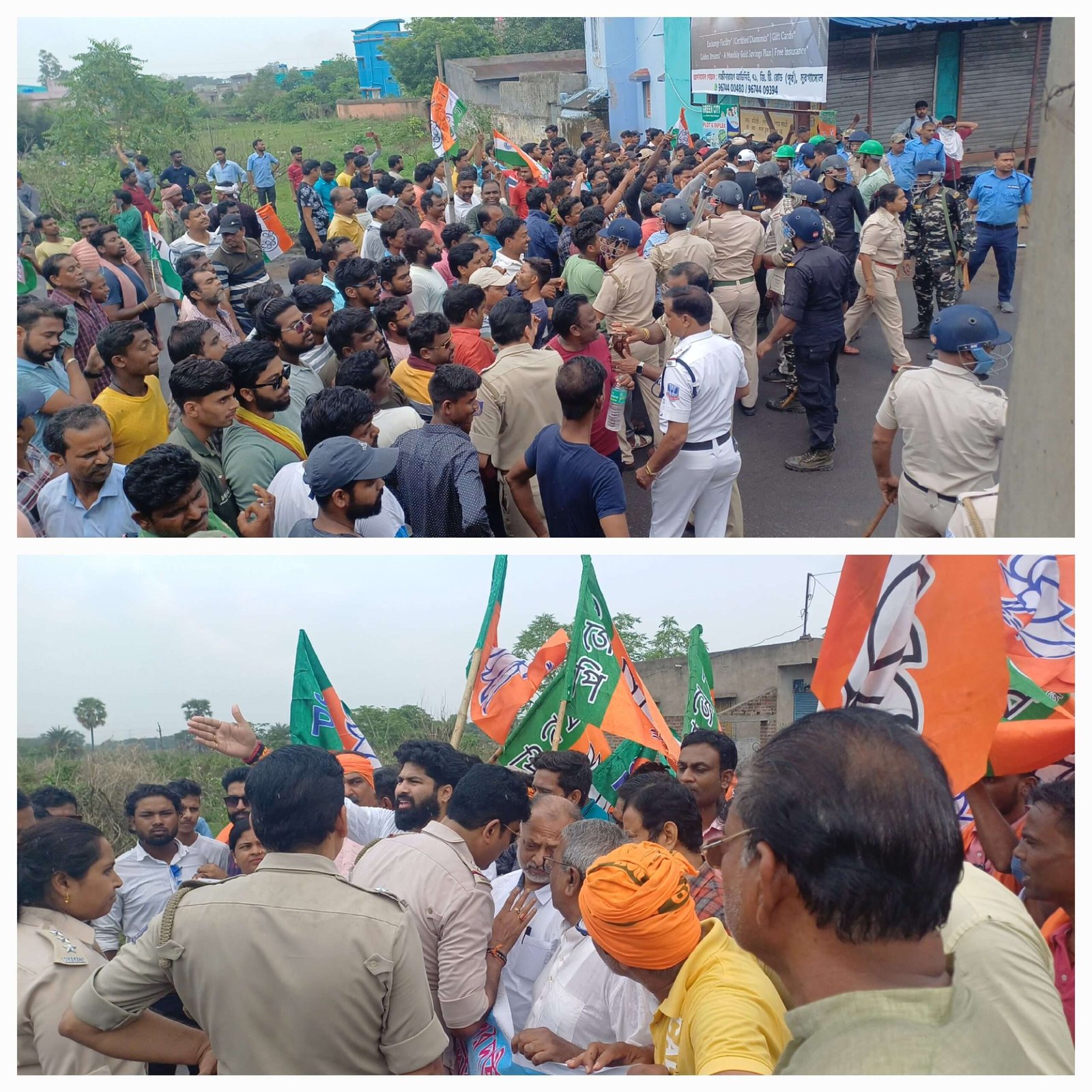 আসানসোলের ইটাপাড়া মোড়ে বিজেপি-তৃণমূল মুখোমুখি, উত্তেজনায় অবরুদ্ধ গৌরান্ডী রাস্তা